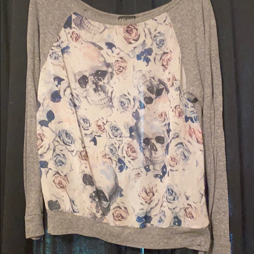 Gray and white shirt